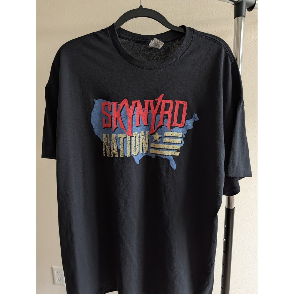 Lynyrd Skynyrd Nation Tour Shirt Black 2XL Snake Motorcycle Graphic Tee